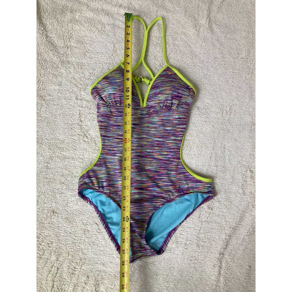 Athleta USA Made 2013 Line Space Dye Kata One Piece Back Cut Out T Back Strap S - Picture 8 of 14